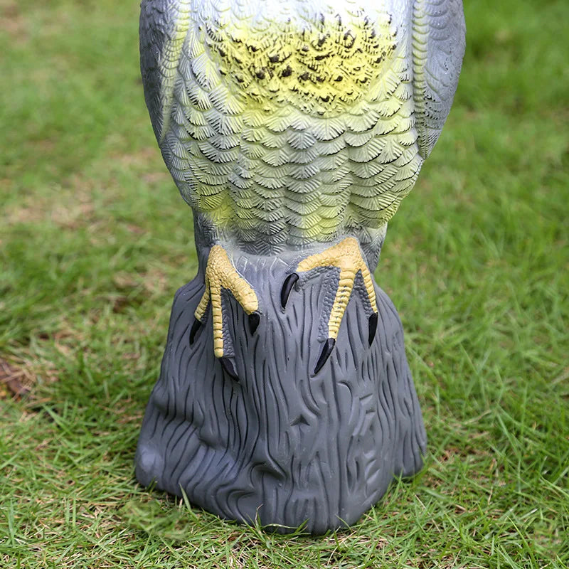 Carvallo BirdGuard Vogelschreck Grevfågel Dekofigur | Realistisk örnattrapp i plast | För trädgård & balkong