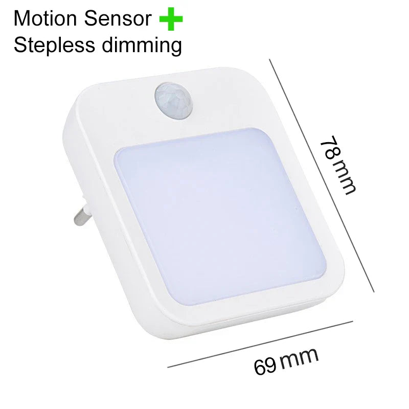 Carvallo Mini LED Nattljus | Med rörelsesensor | Varm- &amp; Kallvitt | För hall, sovrum &amp; badrum