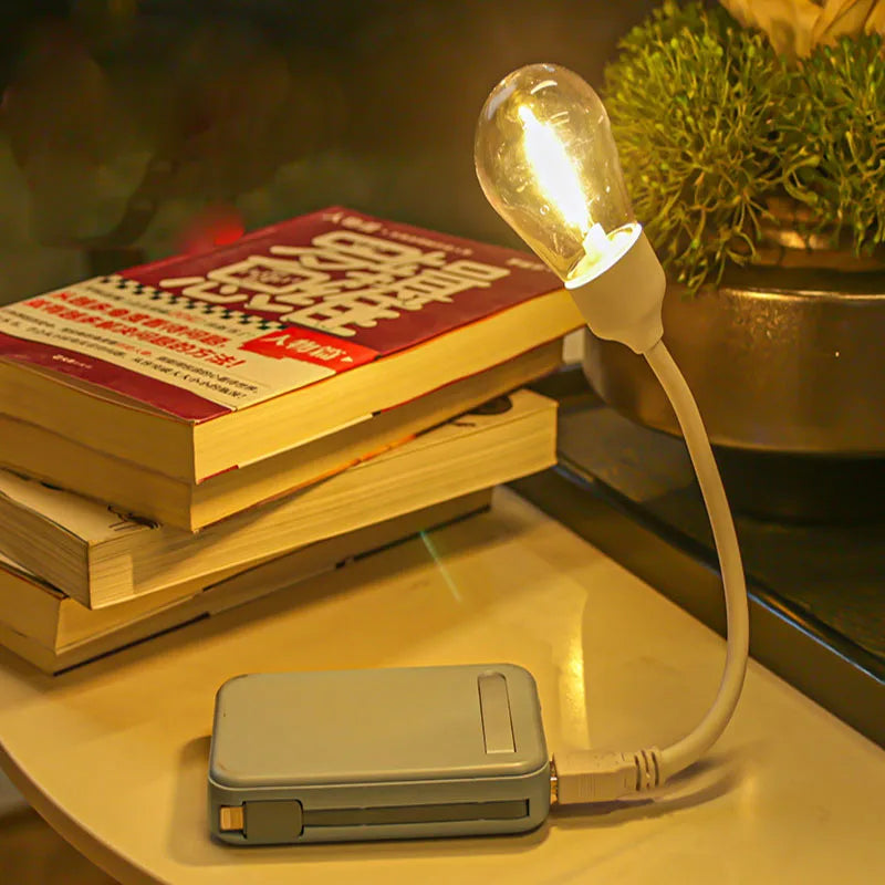 FlexiGlow - USB LED Vridbar Nattlampa – Flexibel Ljus för Läsning på Resande Fot