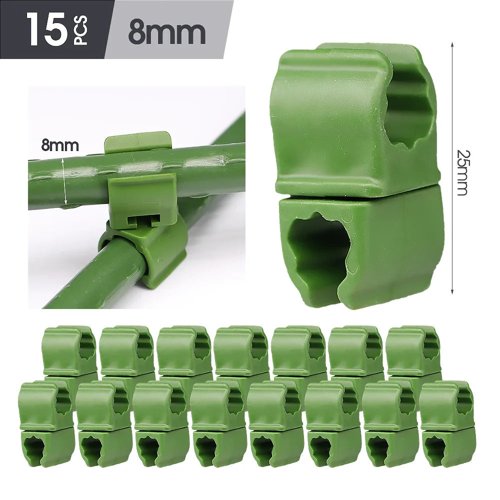 Carvallo Connect | 15-pack krysskopplingar för växtstöd | För .8–2.0 cm stänger | Justerbara klämmor för spaljéer & växtstöd