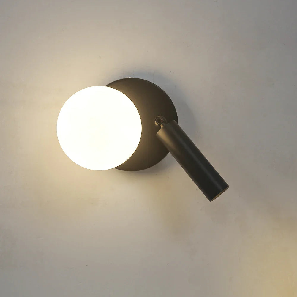 NordicLux - Modern LED Sänglampa Rotera Glas Vägglampa Sovrum och Vardagsrum Dekor