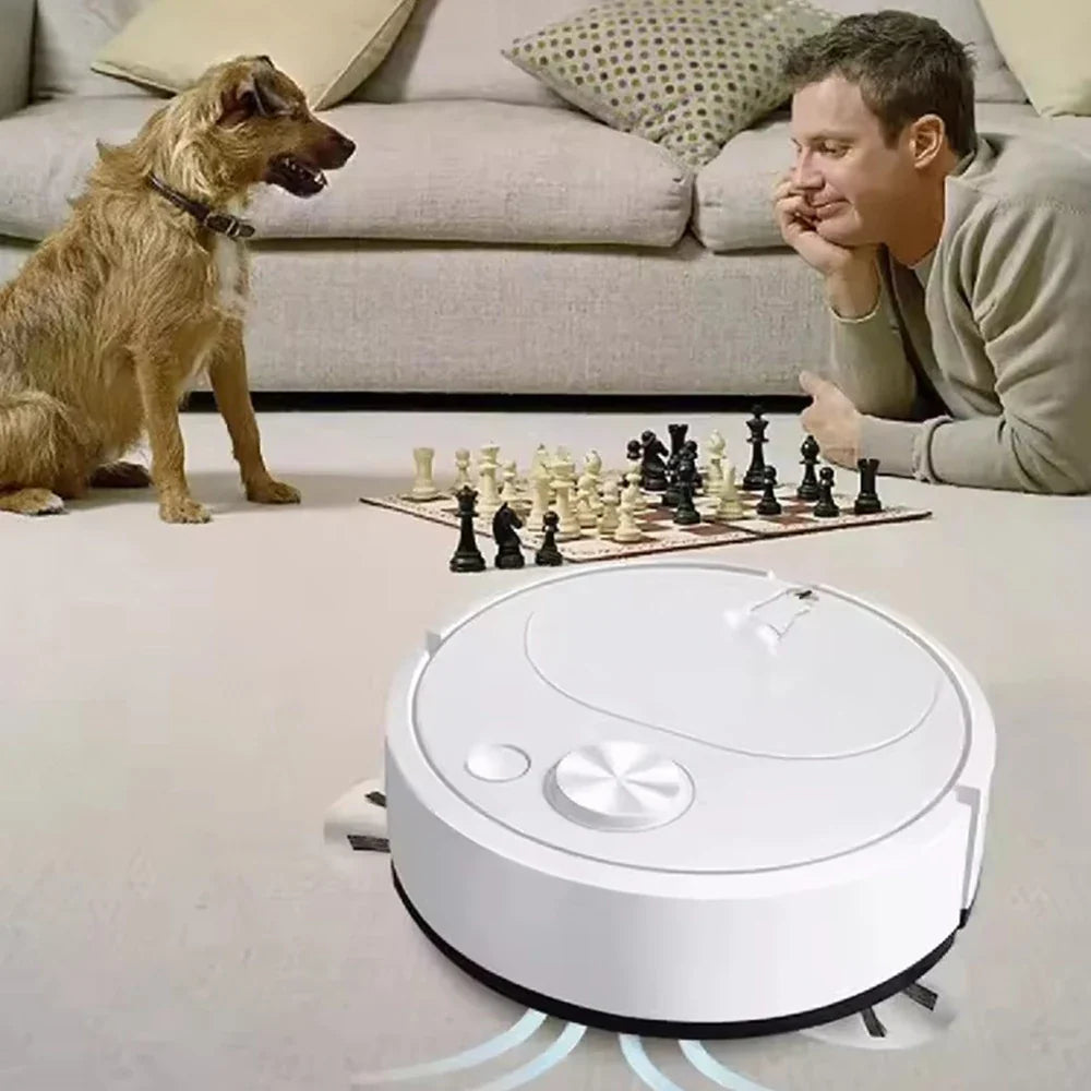 Carvallo ProMotion Smart Saugrobot 3-i-1 | 4000Pa effekt | Moppa, suga & feja | För mattor, kakel & djurhår