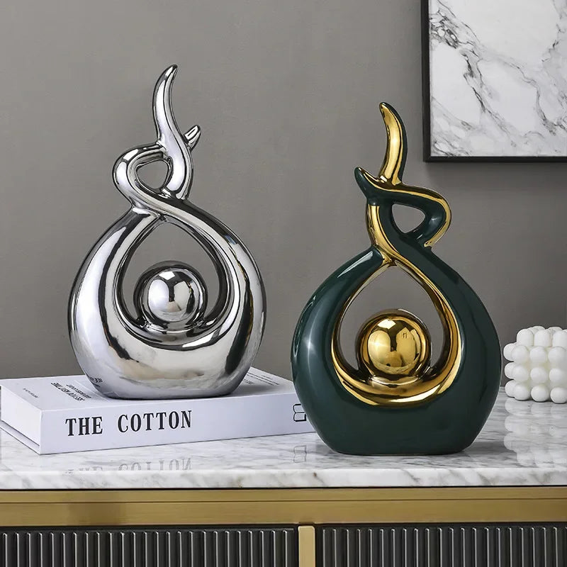 Modern keramikskulptur för stilfull heminredning och estetisk appell