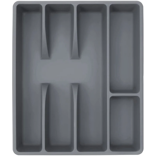 Carvallo OrdiFlex | Kompakt Organizer med 5 fack | Halkfri & Mångsidig användning | 30 × 20 × 4 cm Grå