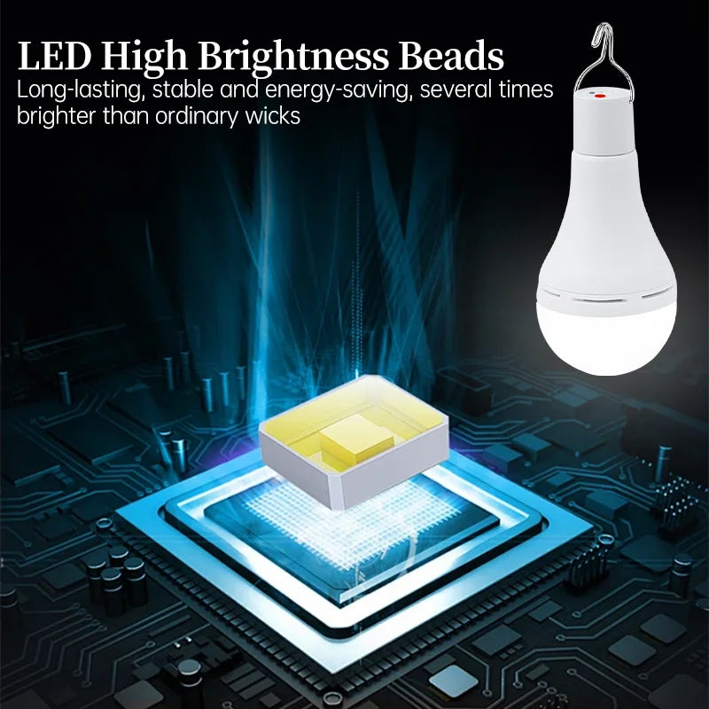 Carvallo LED Solarbordsbelysning | Vattentät & Uppladdningsbar | Med USB & Solenergi | För Tält, Trädgård & Nödsituationer