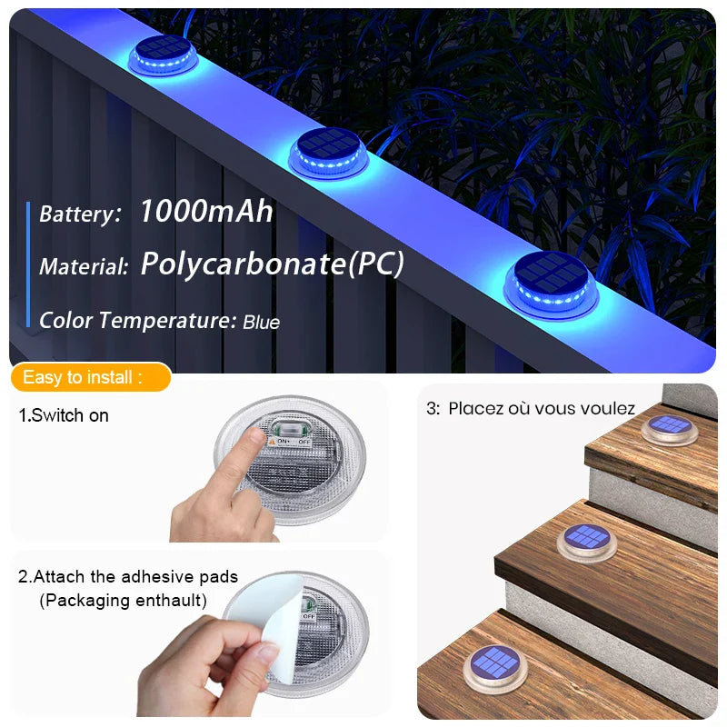 Carvallo StepGlow LED Solterrassljus | IP68 Vattentålig | För Trappor, Vägar & Staket | Väggmontering | 30 lm Ljusstyrka