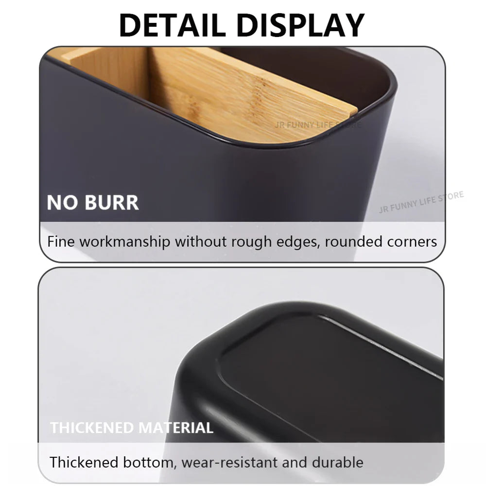 Carvallo PureStand Bambu Tandborsthållare för Elektriska Tandborstar | Organizer för Rakapparater & Kosmetikborstar