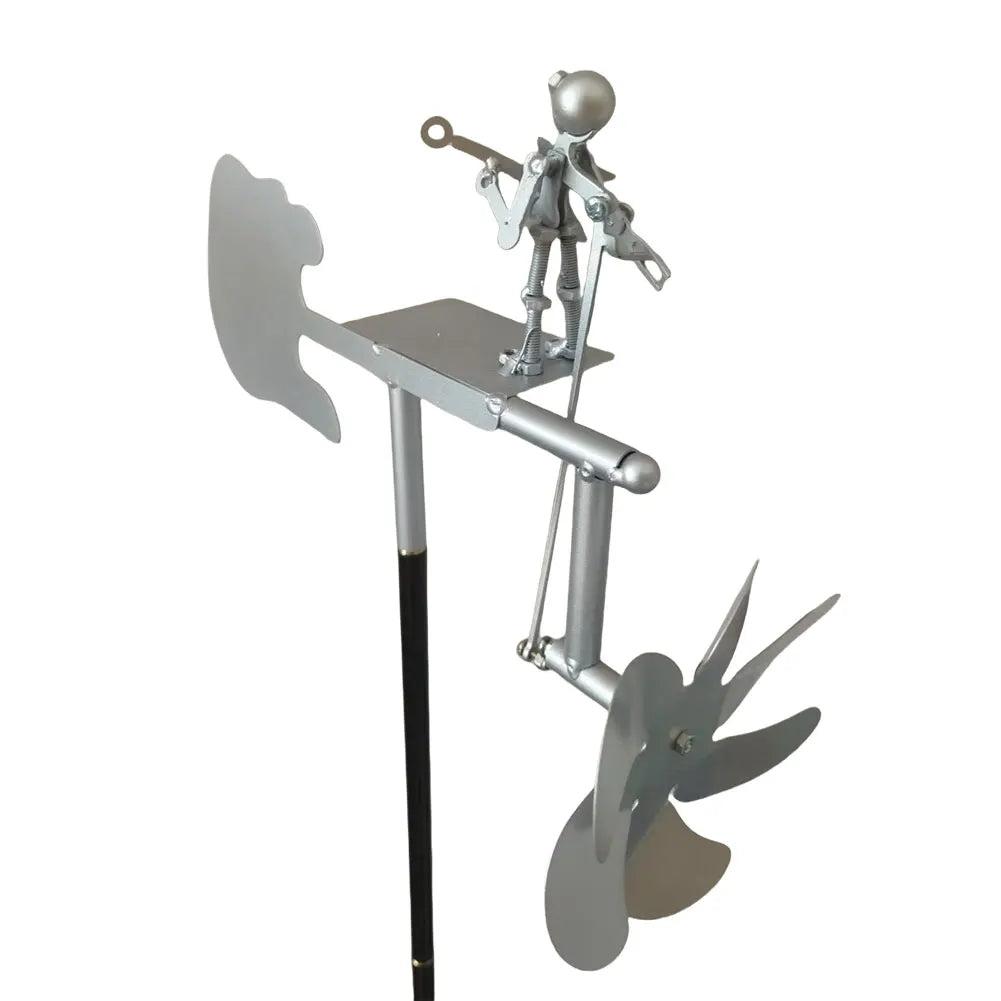 Carvallo Metall Vindspel Gitarr | Handgjord Vindskulptur | Rock Dekor för Trädgård &amp; Terrass | 28 × 17 cm