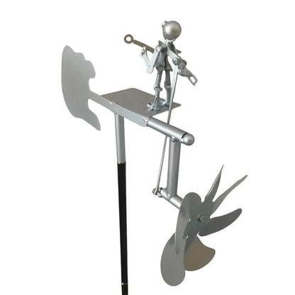 Carvallo Metall Vindspel Gitarr | Handgjord Vindskulptur | Rock Dekor för Trädgård &amp; Terrass | 28 × 17 cm