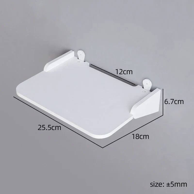 Carvallo Organizer | Svävande väggställ utan borrning | Dold hållare för WLAN-router, TV-låda & tillbehör | PVC, Vit | 30 × 15 × 12 cm