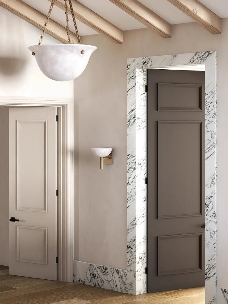 MarbleLuxe - Lyxig Antik Marmor Vägglampa för Sovrum och Vardagsrum