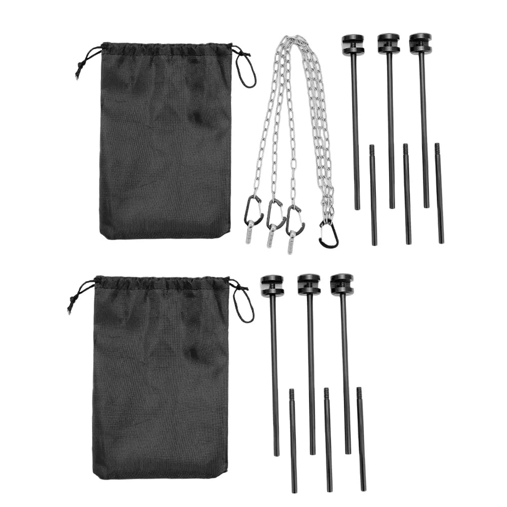 Carvallo Campinggrill Trebensstativ | Höjdjusterbar utomhusgrillställning | Fällbar & Bärbar med kedja | BBQ matställ för camping & utomhus