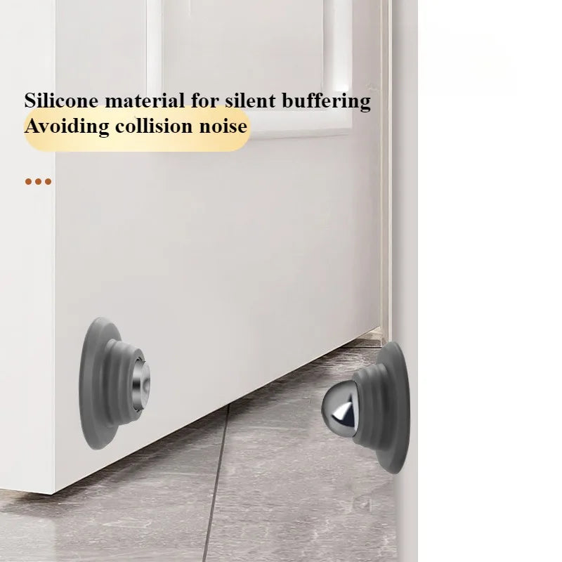 Carvallo Magnetisk Dörrstoppare | Utan borrning | Silikonstötdämpare 4,7 cm | Vindsäker & Väggvänlig