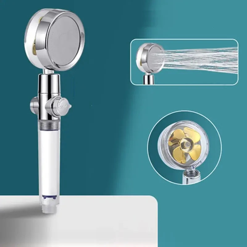 360° roterbar högtrycksduschhuvud med turbo-proppeller – vattensparande &amp; kraftfull 🚿