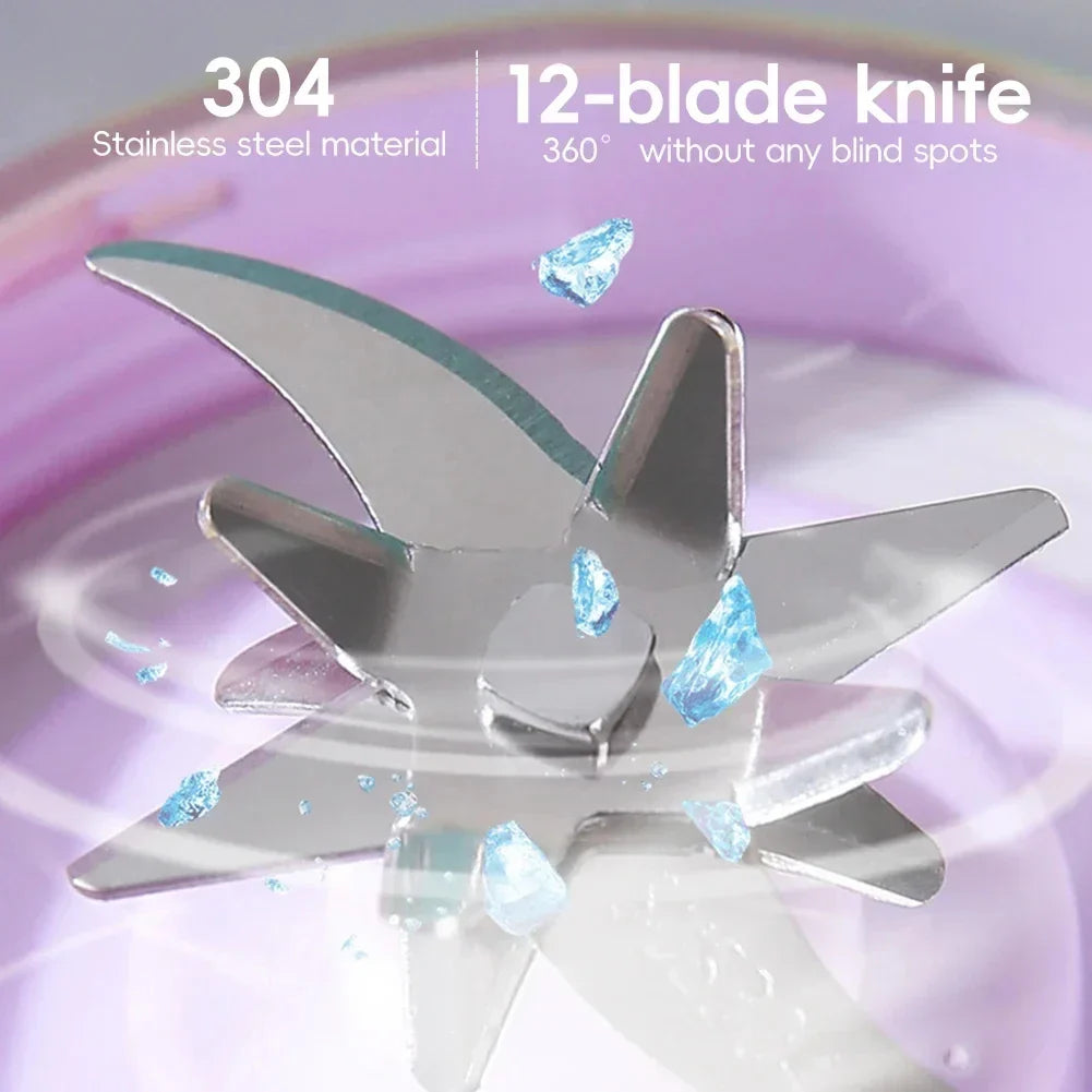 Carvallo Mixer VitaBlend Pro | 2-i-1 Mix & Drickflaska | 700 ml | 12-bladssystem | USB-uppladdningsbar