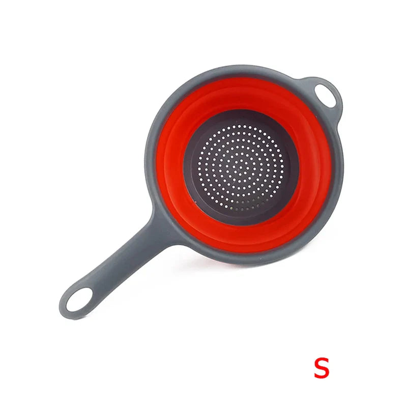 Carvallo Fällbart Silikon-sil med Handtag | Platsbesparande Kökssil för Avrinning av Pasta, Grönsaker & Frukt | Värmeresistent & BPA-fri