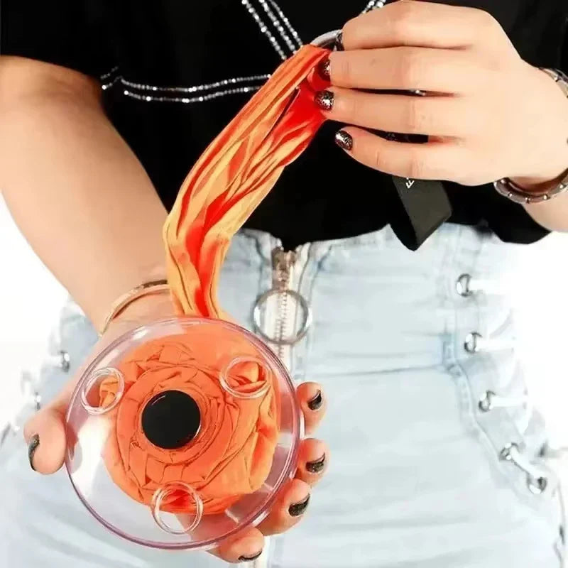 Carvallo Fällbar shoppingväska i rund kapsel | Miljövänlig & Återanvändbar | Ultrakompakt & Bärbar | För supermarknad & utomhus