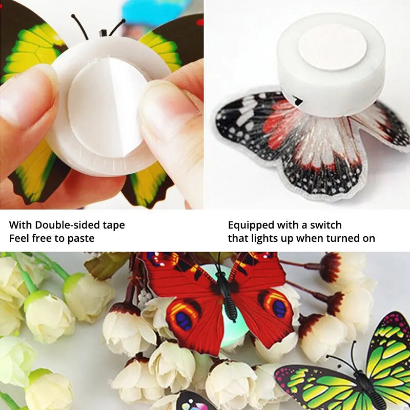 Carvallo Butterfly Lights | 12-pack | Luminous 3D Butterflies | Wall stickers with flash effect | For children's rooms, parties & decor