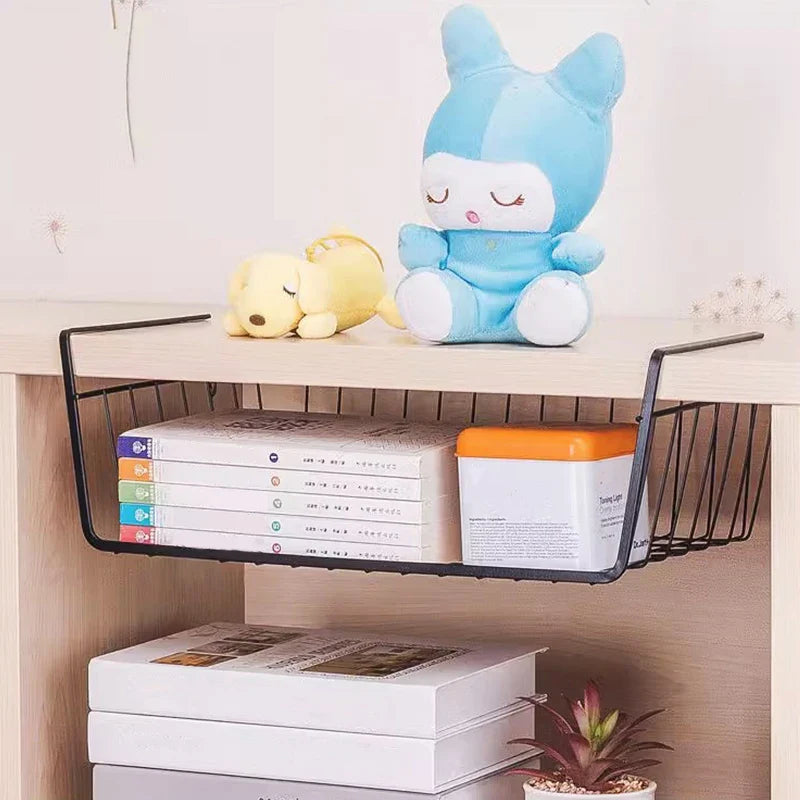 Carvallo Hängekorb | Underhylla förvaring | Metallgaller i svart/vitt | För kök, skåp & kontor