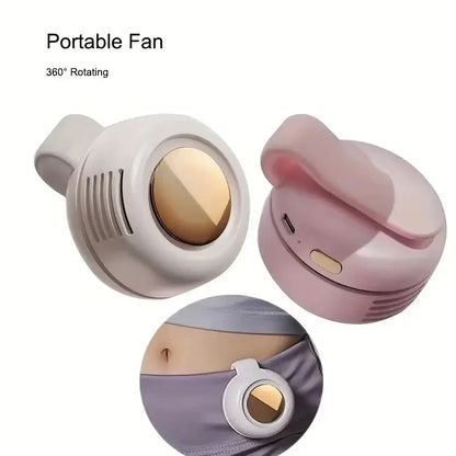Carvallo Mini-Ventilator utan rotorblad | Tyst &amp; bärbar | Med klämma, 360° vridbar | USB-C uppladdningsbar | För barn, resor &amp; vardag