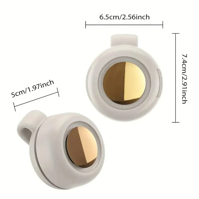 Carvallo Mini-Ventilator utan rotorblad | Tyst & bärbar | Med klämma, 360° vridbar | USB-C uppladdningsbar | För barn, resor & vardag