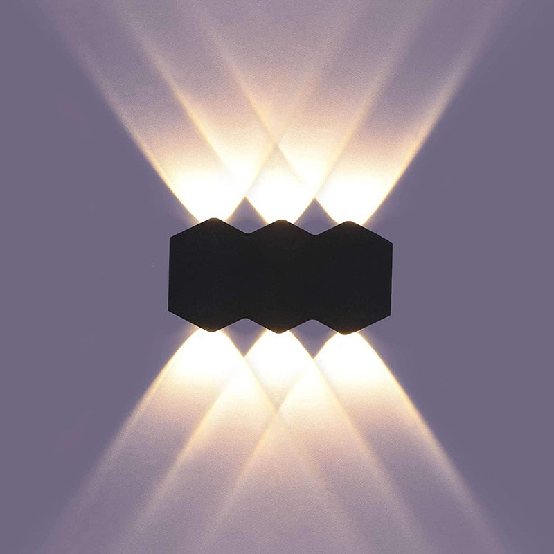 Zion - Hex Formad Upp/Ned Utomhus Vägglampa Svart Vit