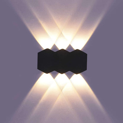 Zion - Hex Formad Upp/Ned Utomhus Vägglampa Svart Vit