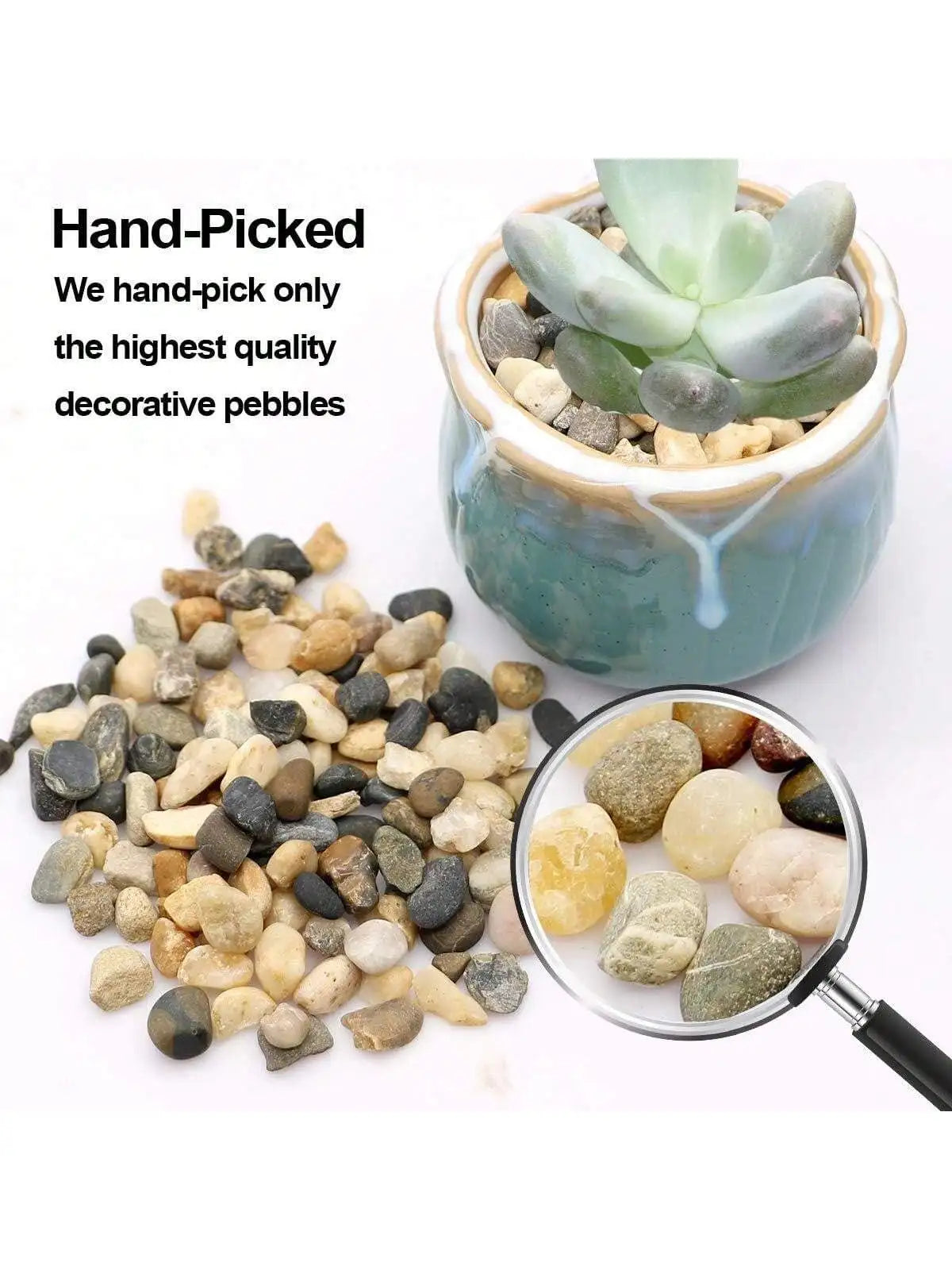 Carvallo ColorMix Dekorativa Natur-Kiselstenar i blandade färger | Smyckestenar för akvarium, trädgård och växtbehållare | Flodkisel för markbeläggning