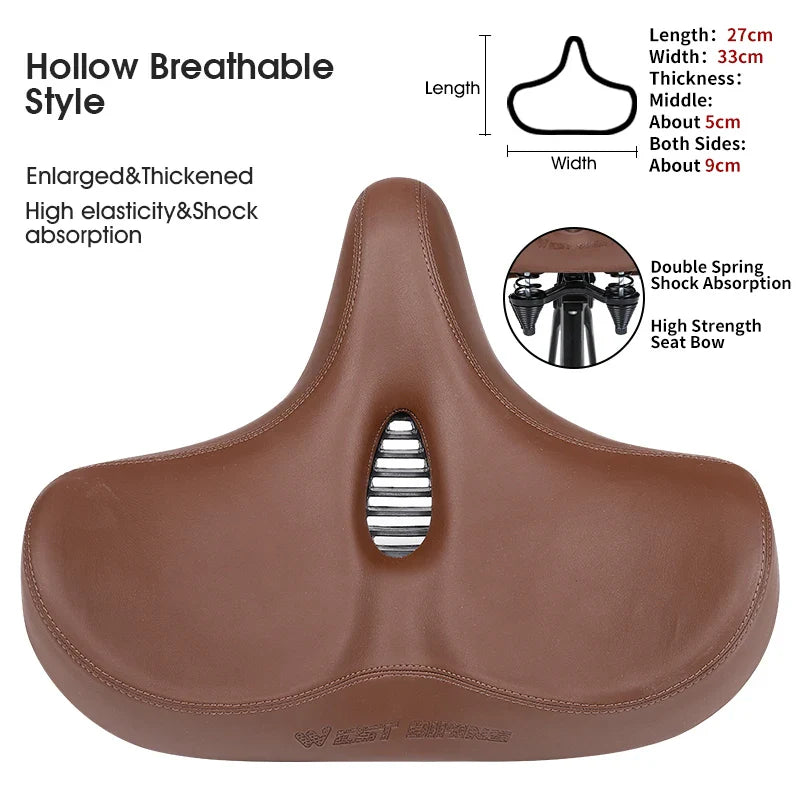 Bred ergonomisk cykelsadel för MTB E-cykel och stadscykel komfort