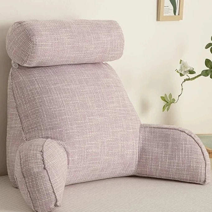 Delux ryggstöd kudd – Ergonomiskt stöd med justerbart nackstöd &amp; tvättbart fodral