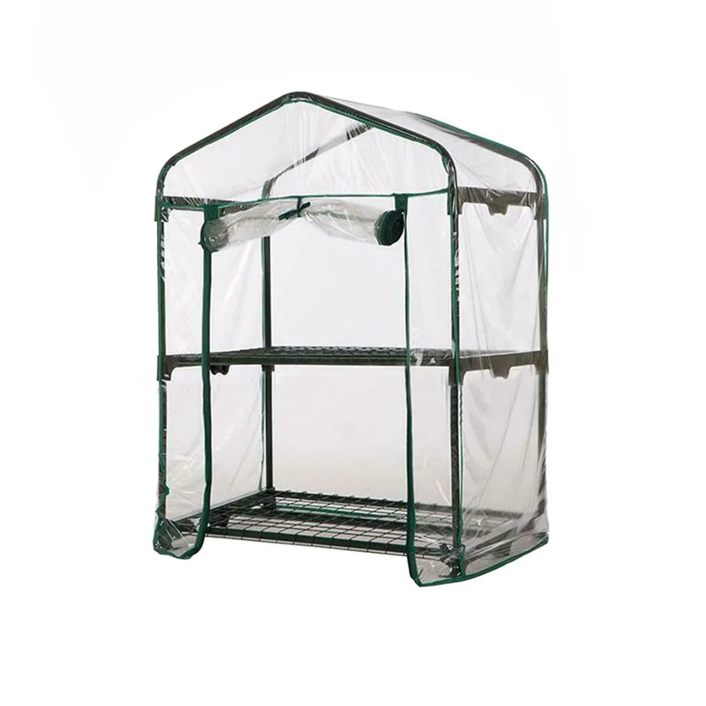 Carvallo Mini Transparent PVC-växthusfolie | Vattentät &amp; UV-beständig | För 2–5 våningar | Med dragkedje-framdörr