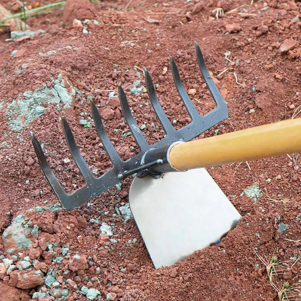 Carvallo Trädgårdsrake & Hacka | 2-i-1 Ogräsborttagare | Tung belastning | För rabatter & gräskötsel