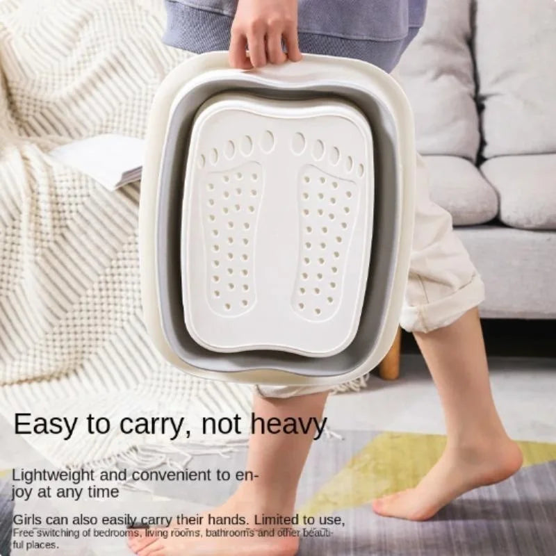 Carvallo Fällbar fotbadkar med massagefunktion | Platsbesparande & robust | För fotvård, pedikyr & avkoppling hemma