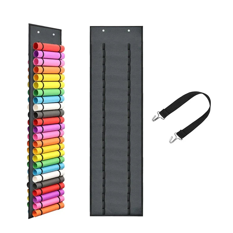 Carvallo Keeper Vinyl-rullehållare med 48 fack | Hängande organizer för pysselrum & verkstad | Platsbesparande förvaring | 33 × 113 cm