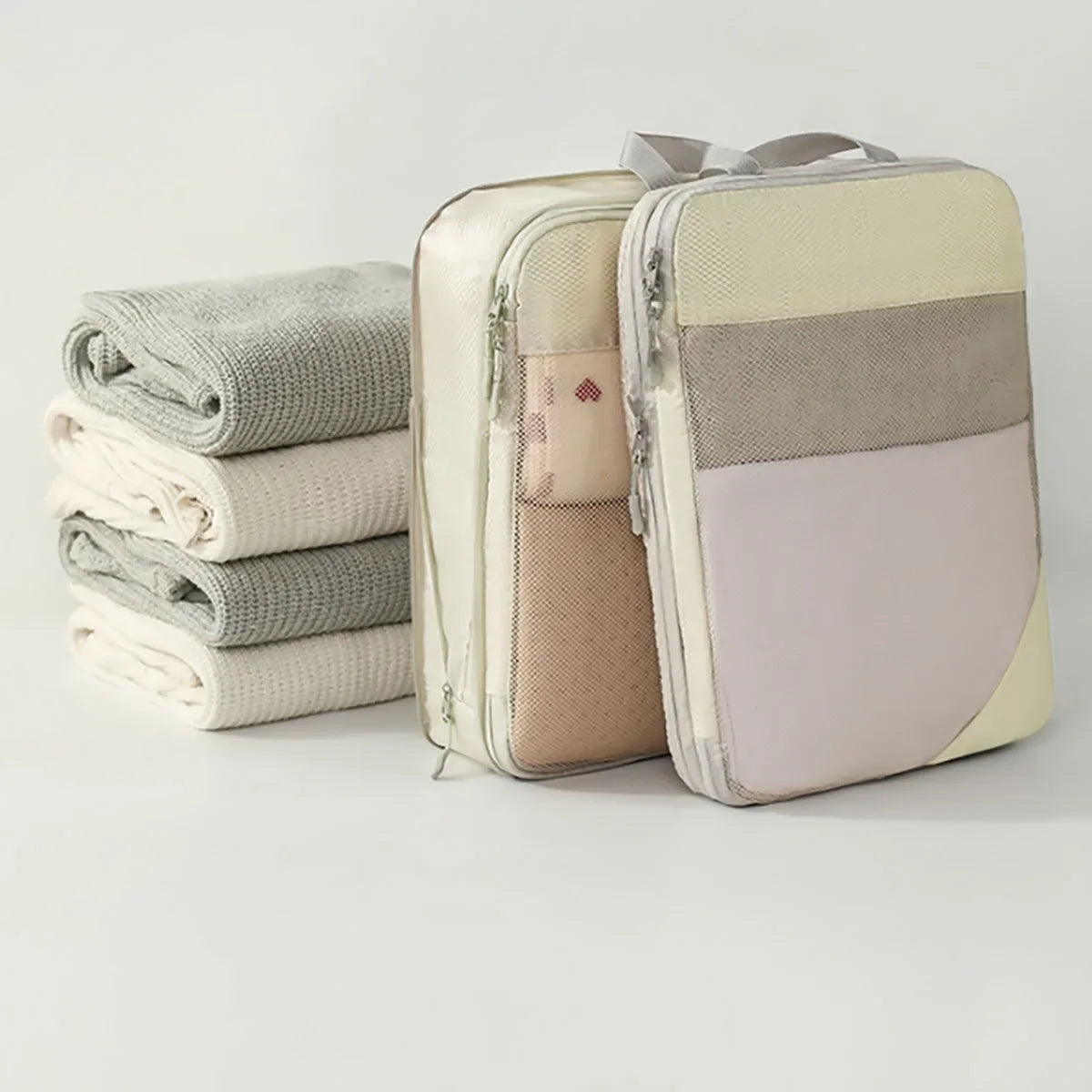 Carvallo Kompressions-Organizer Set | 5-delat | Platsbesparande & Vattenavvisande | Ideal för resor & vardag