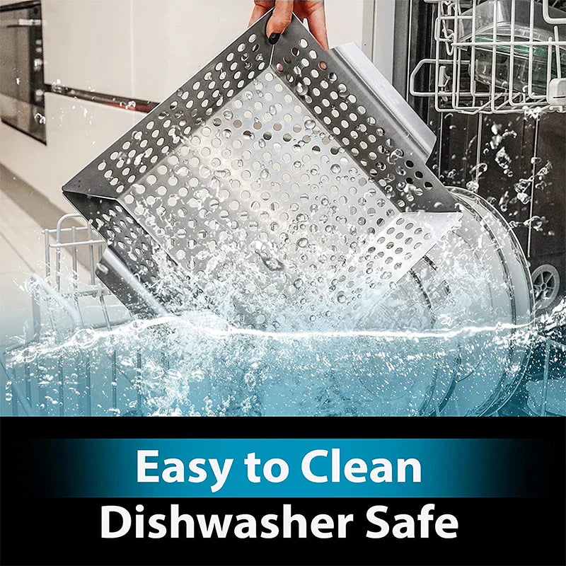 Carvallo Grillkorg i rostfritt stål | För grönsaker & grillat | Värmebeständig & Rostfri | För gas- & kolgrill