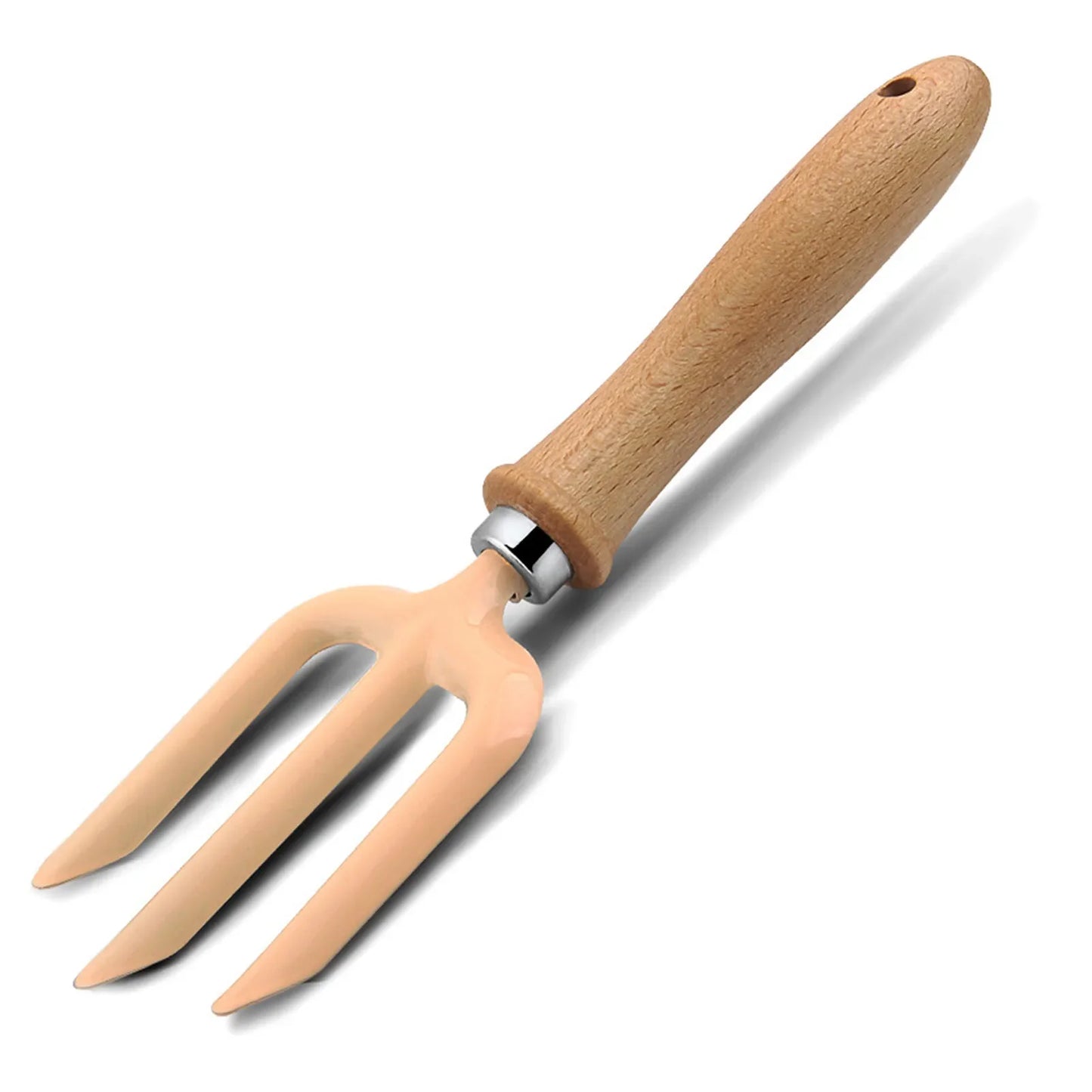 Carvallo MiniGarden Barn-trädgårdset med blad- & blomdesign | Trädgårdsskovel, kratta & gaffel av trä & metall