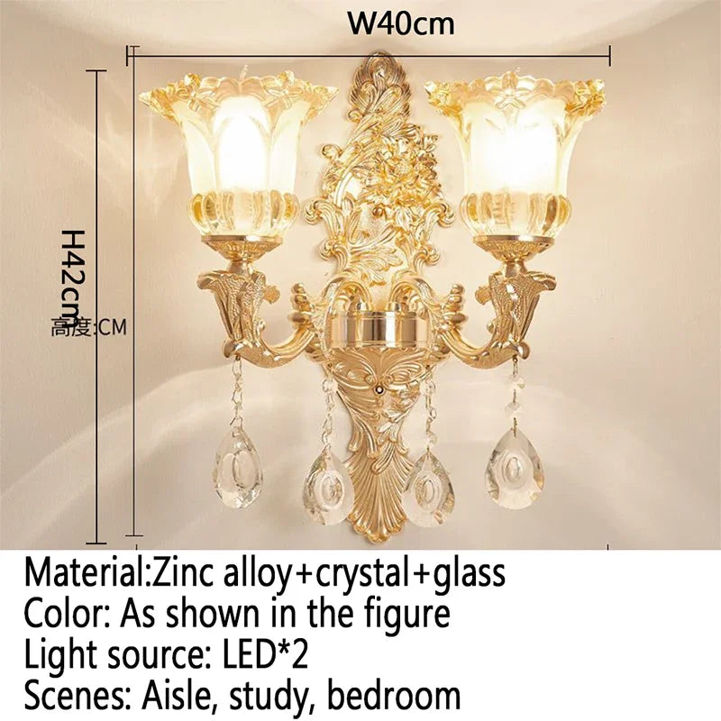 CrystalElegance - Lyxig Kristall Vägglampa för Sovrum och Vardagsrum