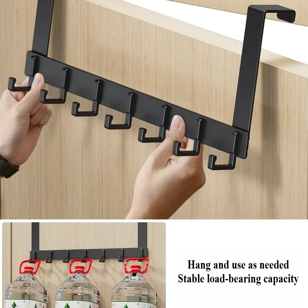 Carvallo AeroHook 7 | Kroklist för dörr | 7 klädhakar i aluminium | För bad, kök & sovrum