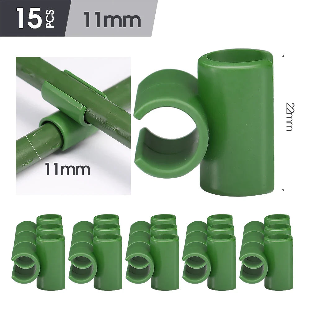 Carvallo Connect | 15-pack krysskopplingar för växtstöd | För .8–2.0 cm stänger | Justerbara klämmor för spaljéer & växtstöd