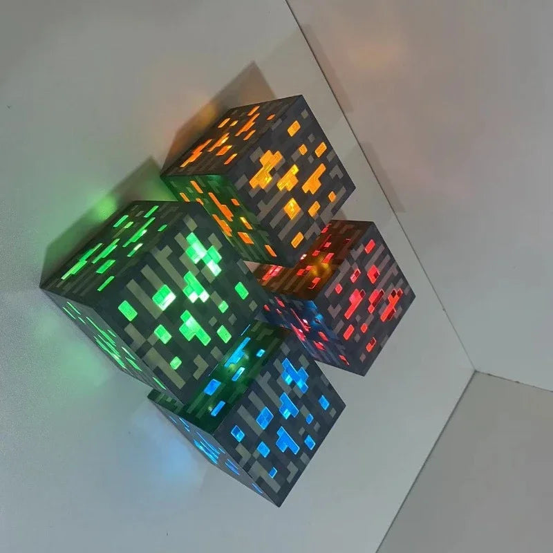 Lekfulla LED Block Lampor - Kreaativ Belysning för Spelare