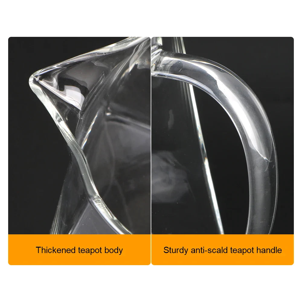 Carvallo Tekanna i glas med rostfritt stålsil | Värmebeständig & Diskmaskinssäker | För lös te & tebollar | 550/750/950 ml