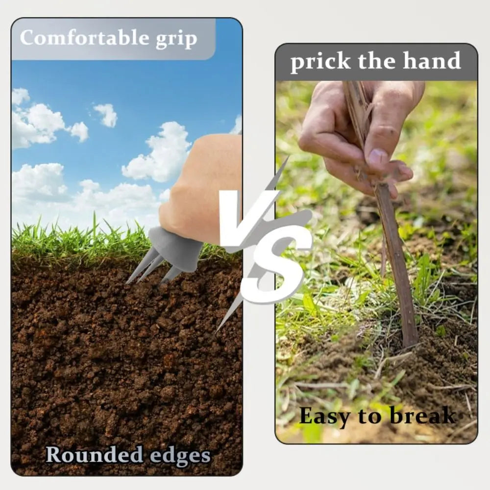 Carvallo Handhållen Bodenluftare i plast | 14,7 × 5 cm | För gräsmatta beluftning, rabatter & ogräsupplockning