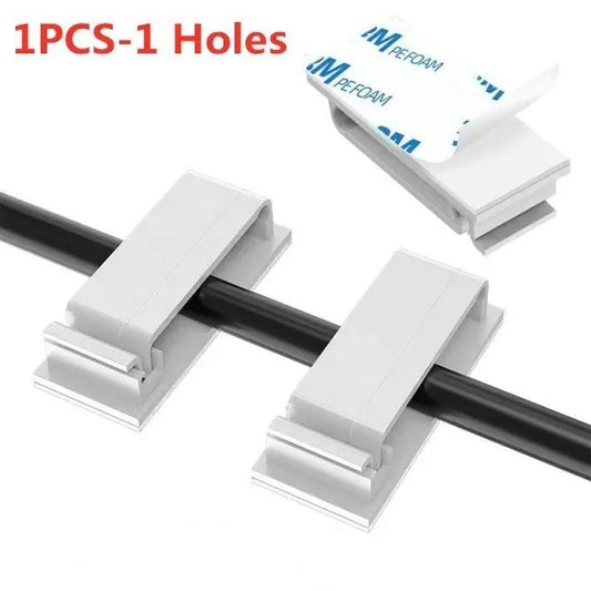 Carvallo ClipTidy FlexFix | Självhäftande & platsbesparande | För 1–10 kablar | I svart, vitt eller transparent