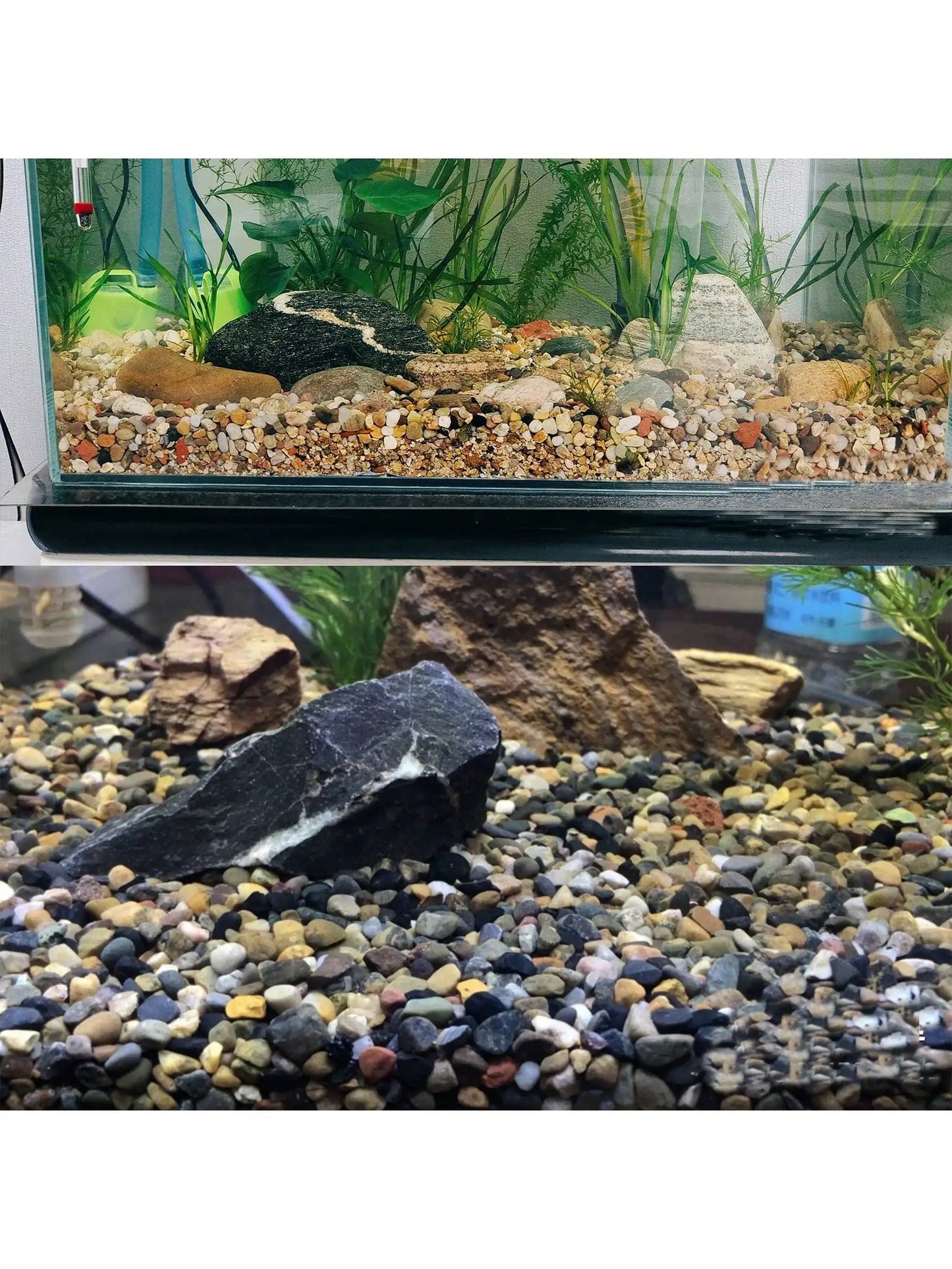 Carvallo ColorMix Dekorativa Natur-Kiselstenar i blandade färger | Smyckestenar för akvarium, trädgård och växtbehållare | Flodkisel för markbeläggning