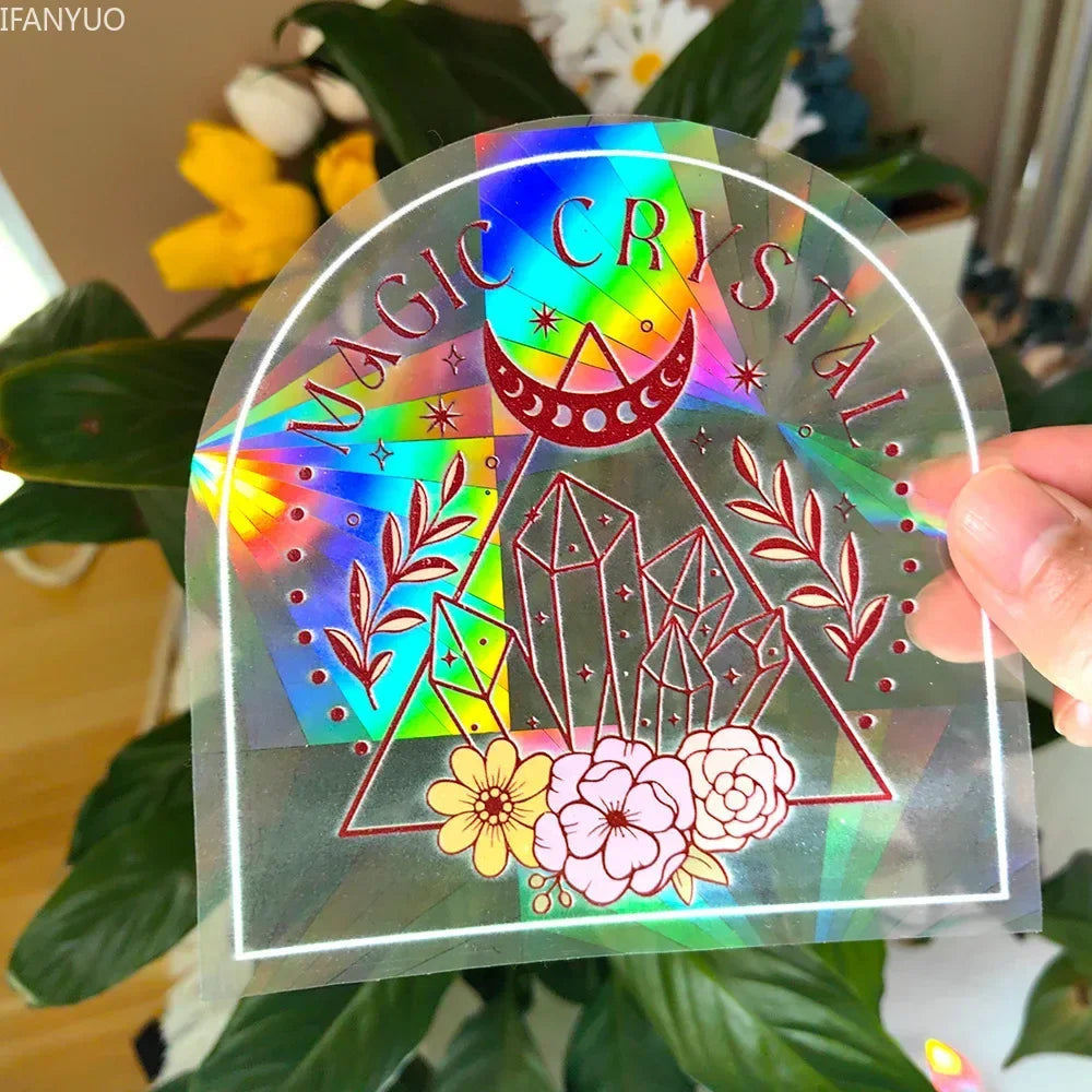 Carvallo fönsterdekal solfångare | Självhäftande med 3D-regnbågseffekt | För fönster, väggar & dekoration