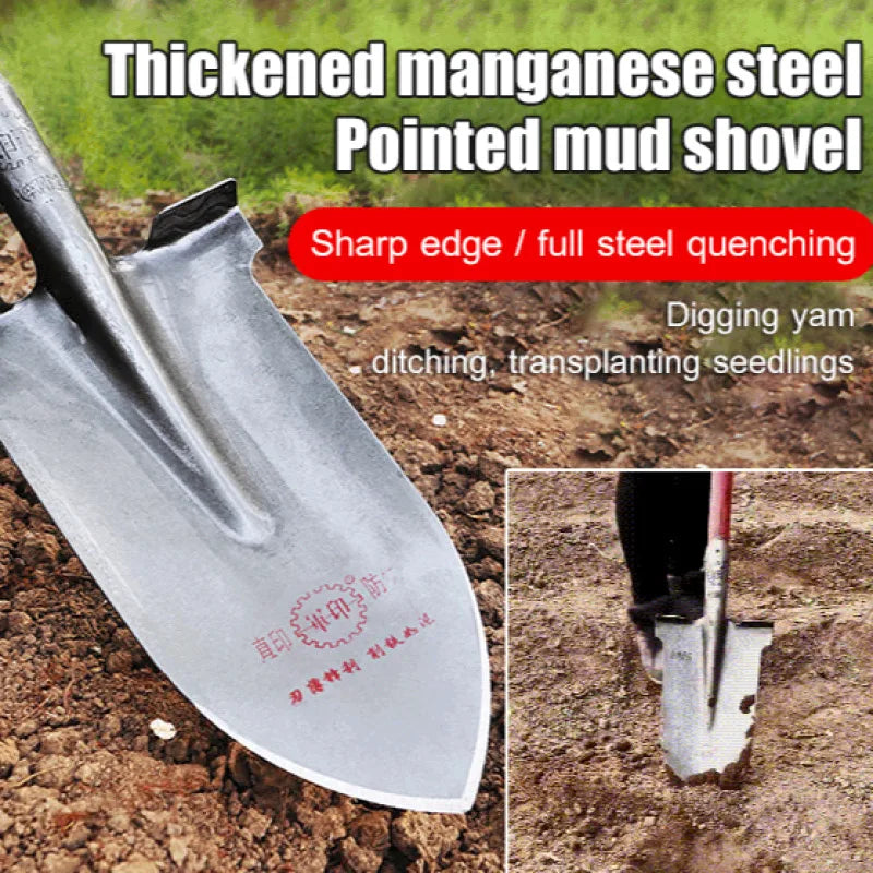 Carvallo Vollstålspade i manganstål | Härdad & Extra Tjock | För jordarbete, plantering & rotgrönsaker – Proffs-trädgårdsskyffel