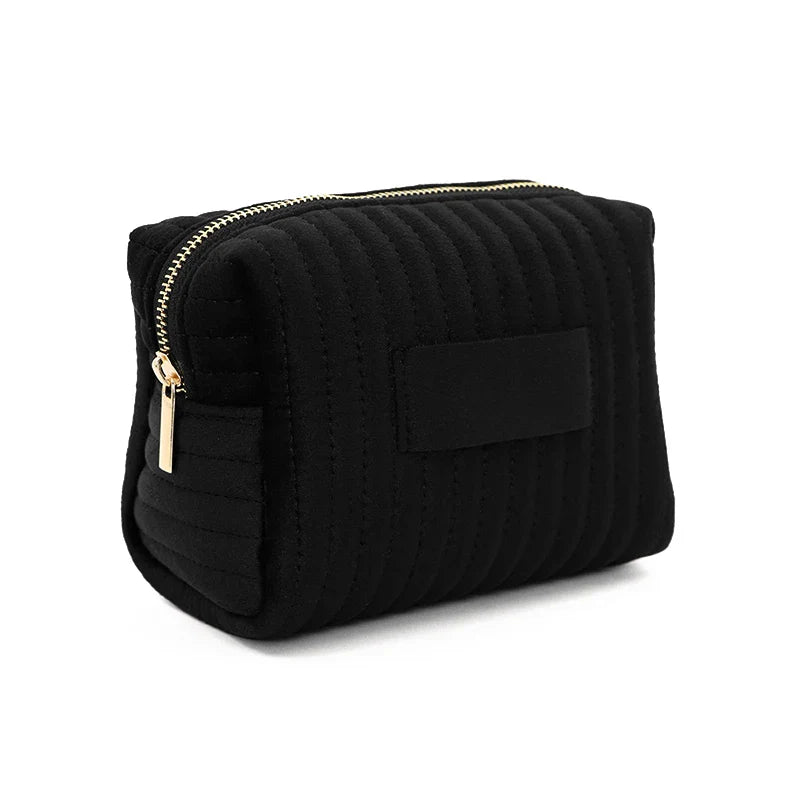 Carvallo Vadderad necessär med bred öppning | Makeup-väska för damer | Resa-organisatör för kosmetik och tillbehör | Sminkväska i bomull