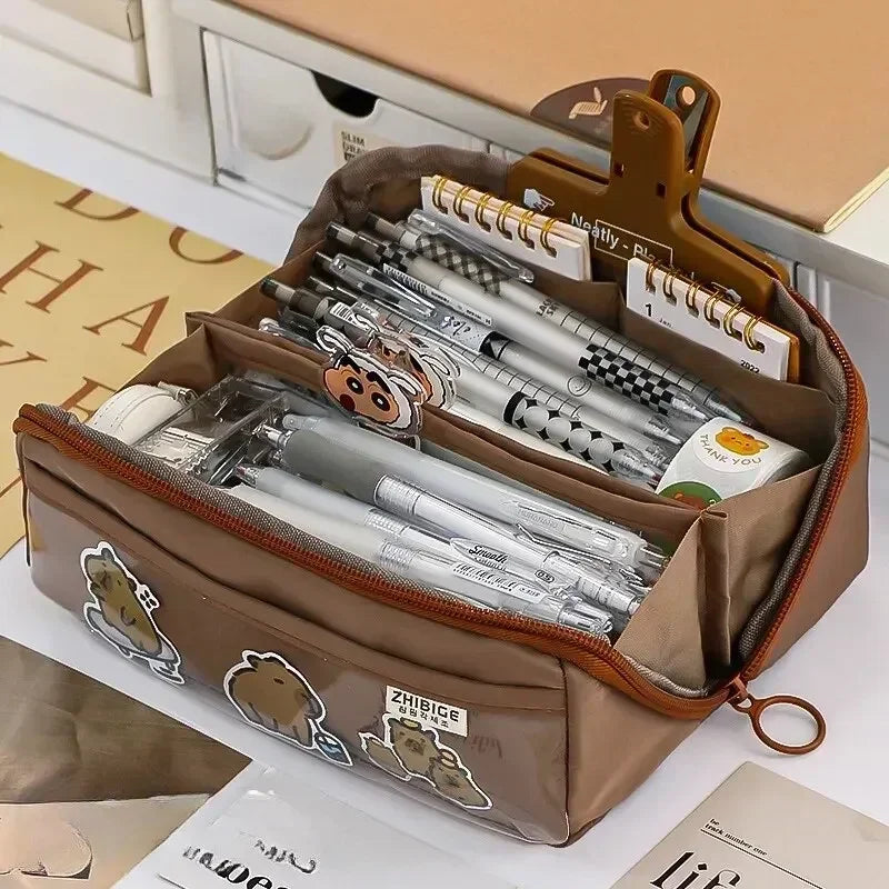 Carvallo KIDZORA CrystalBag | Transparent & Mångsidig | 10-fackdesign | Stor kapacitet för skola & fritid