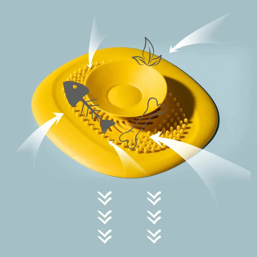 Carvallo Silikon Avloppssil | Anti-Tillstopning & Halkskydd | För Bad, Dusch & Kök | Finmaskig & Lätt att Rengöra